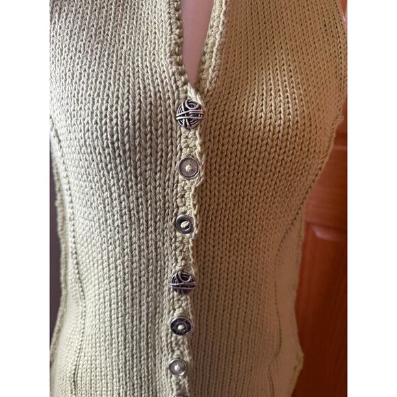 Boho Style Pure Handknit Sweater Vest Small/Medium - Picture 2 of 6